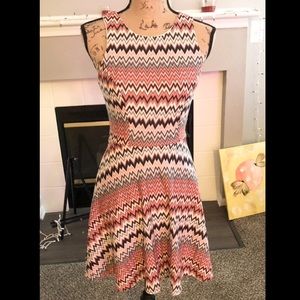 Pink striped skater dress